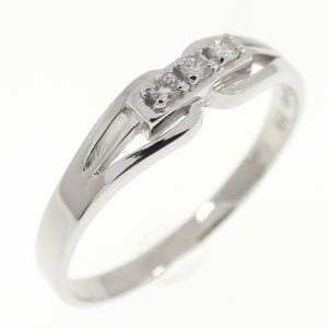 PT900 スリーストーン ダイヤモンド リング 0.06CT