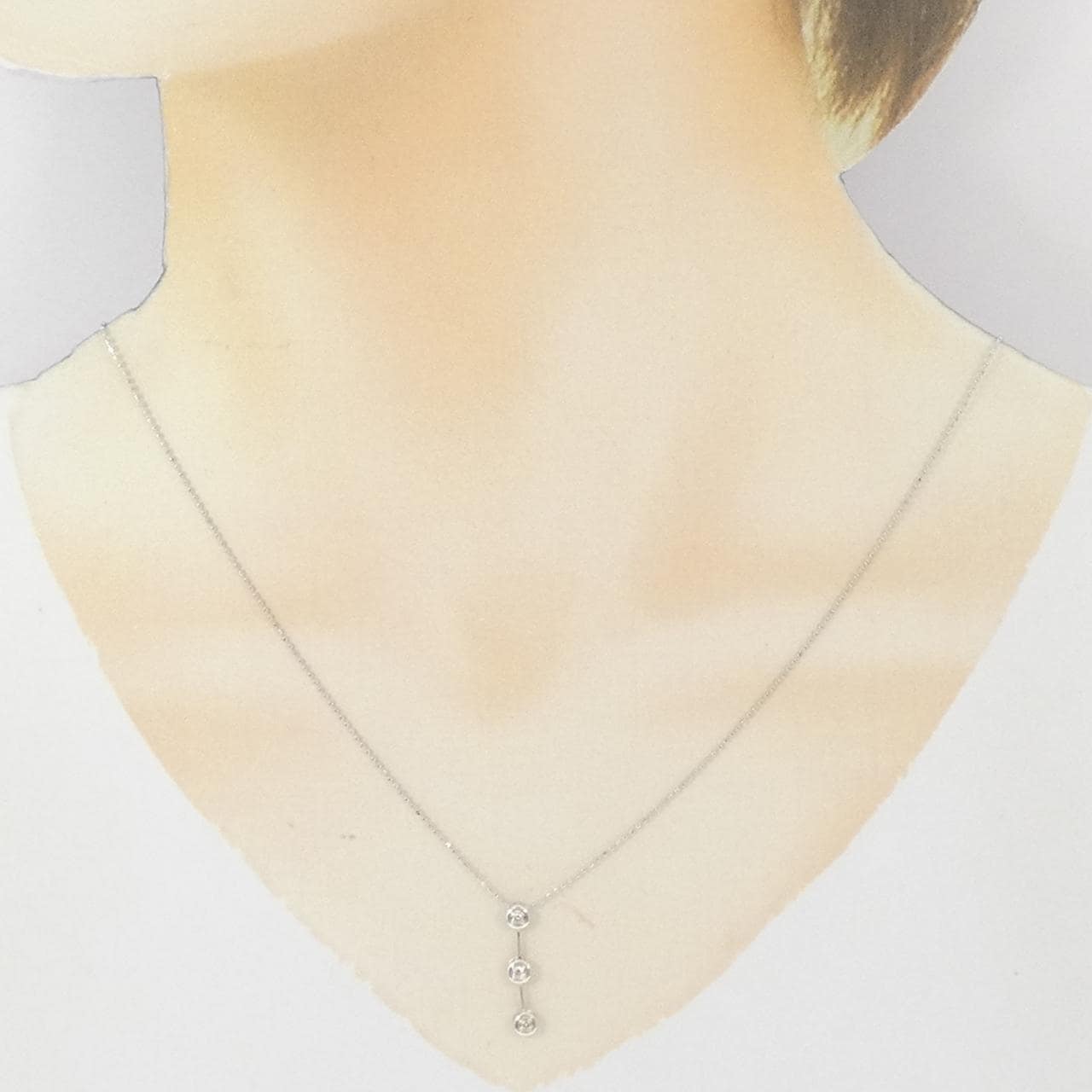 K14WG ダイヤモンド ネックレス 0.06CT