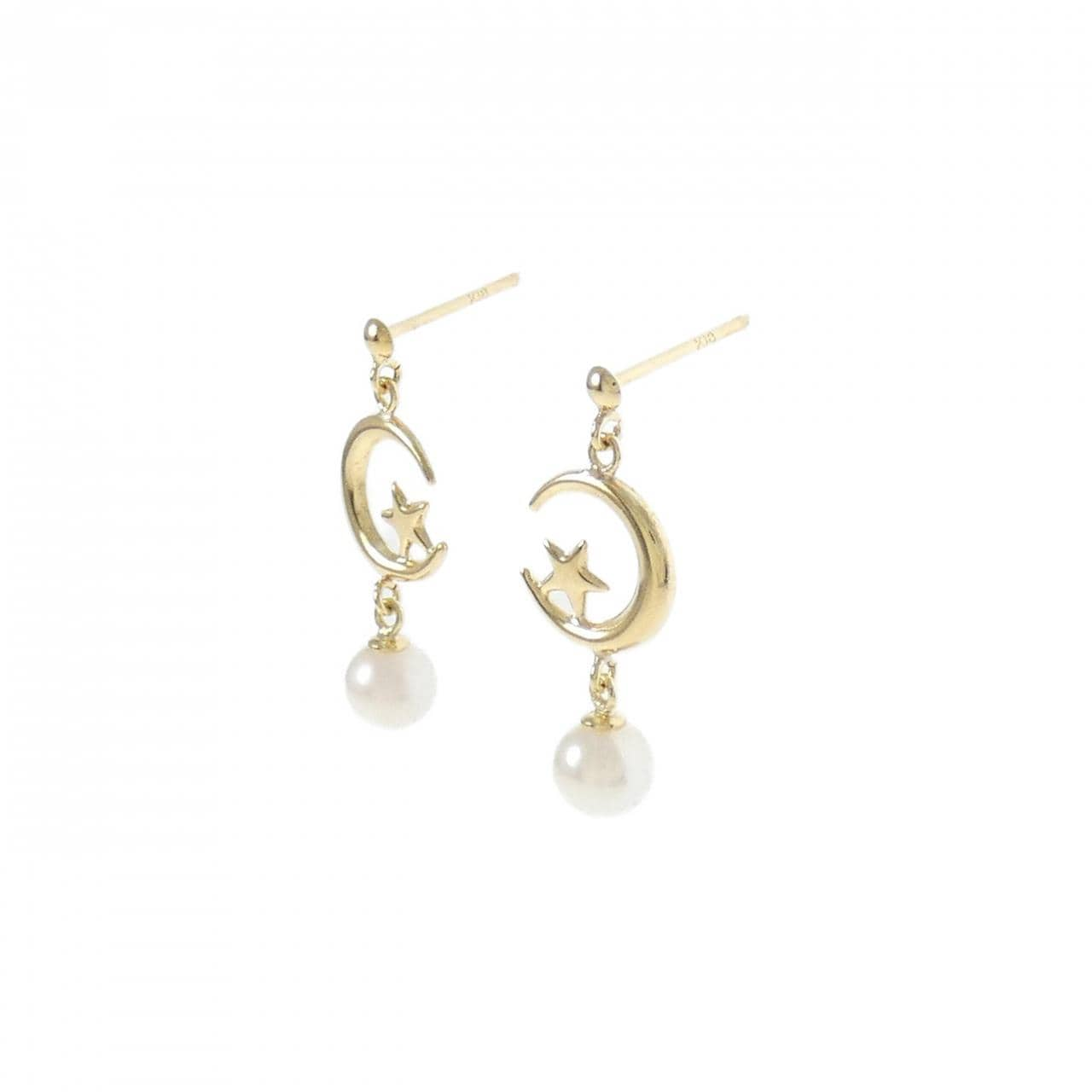 [BRAND NEW] K18YG Akoya pearl earrings 4.3mm