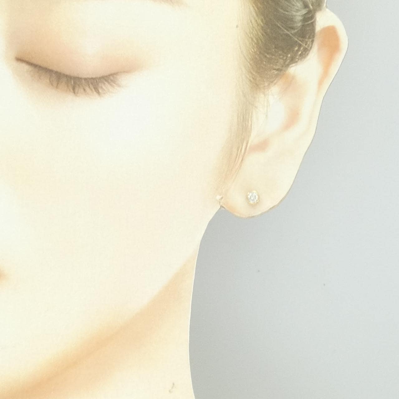 K18YG ソリティア ダイヤモンド ピアス 0.26CT