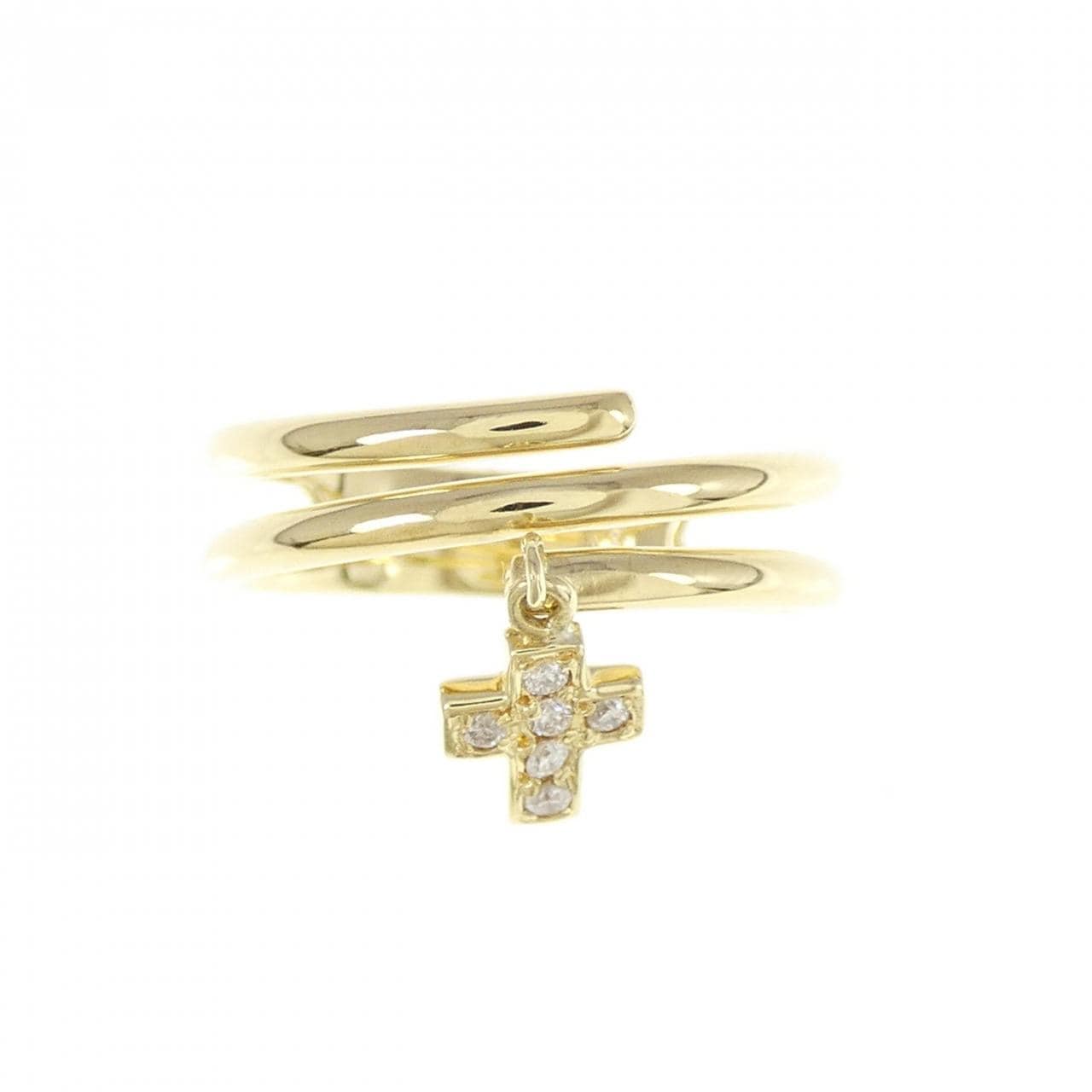 K18YG クロス ダイヤモンド リング 0.05CT
