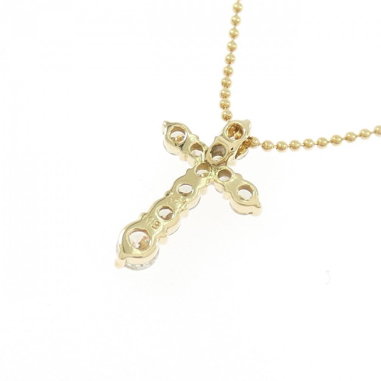 K18YG クロス ダイヤモンド ネックレス 0.51CT