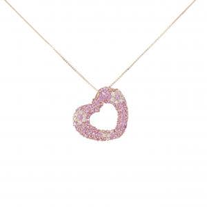 K18PG ハート サファイヤ ネックレス 1.55CT
