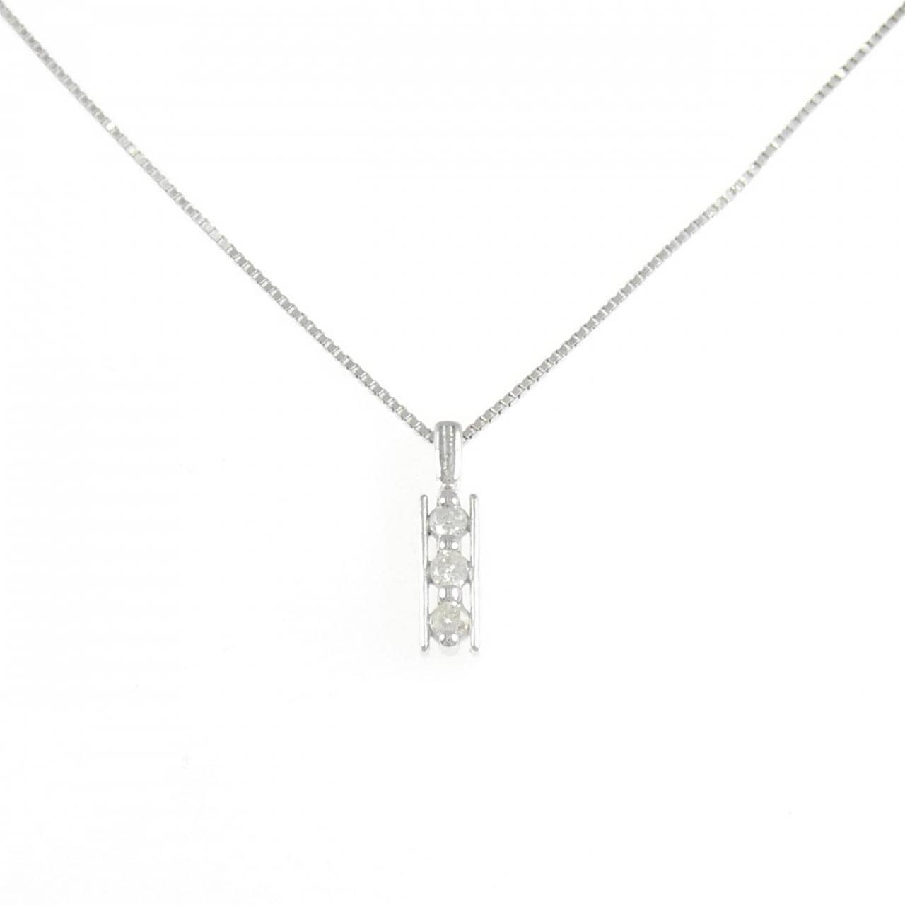 K14WG ダイヤモンド ネックレス 0.15CT