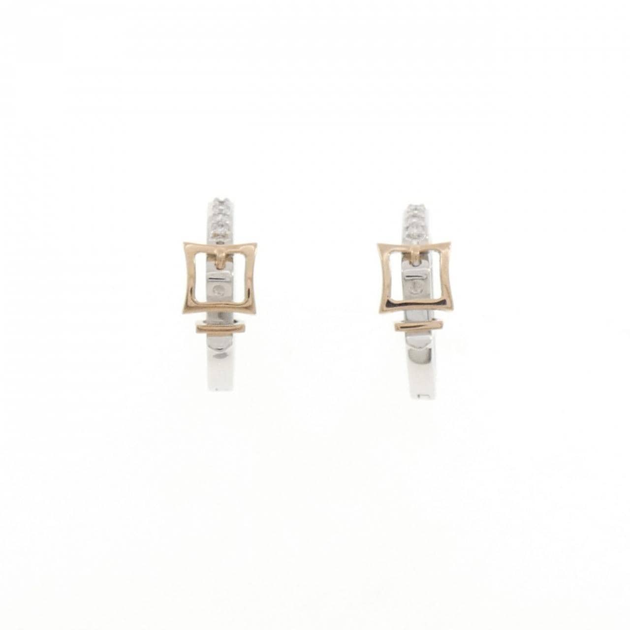K18PG/K14WG ダイヤモンド ピアス 0.08CT