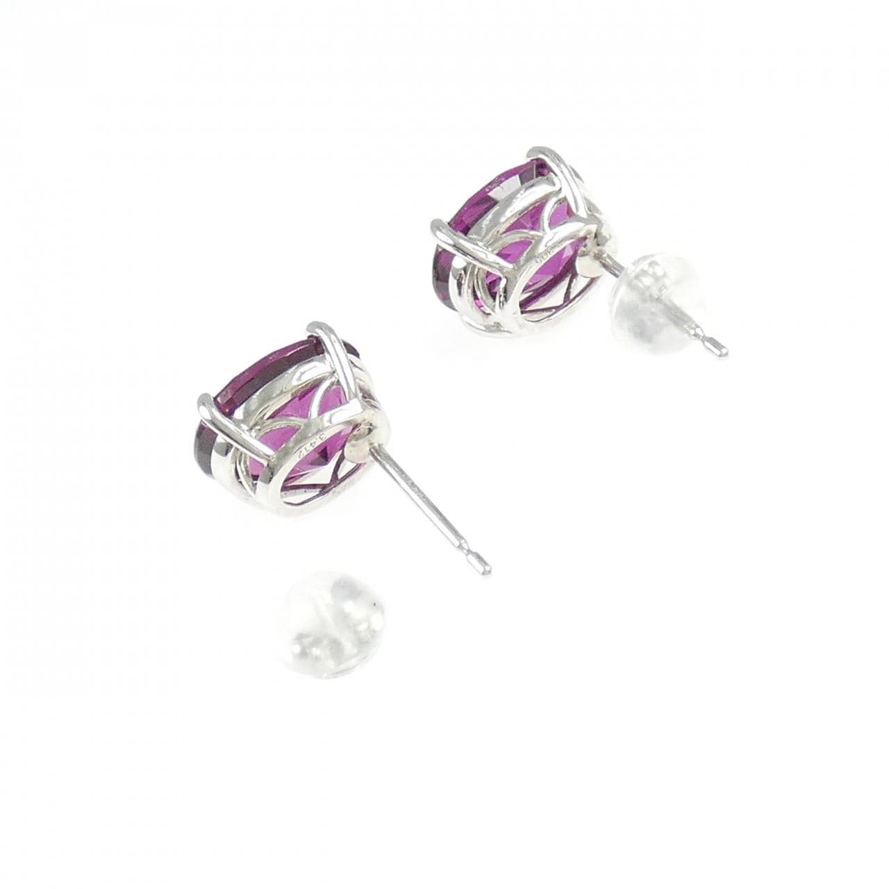 PT900 ガーネット ピアス 6.717CT