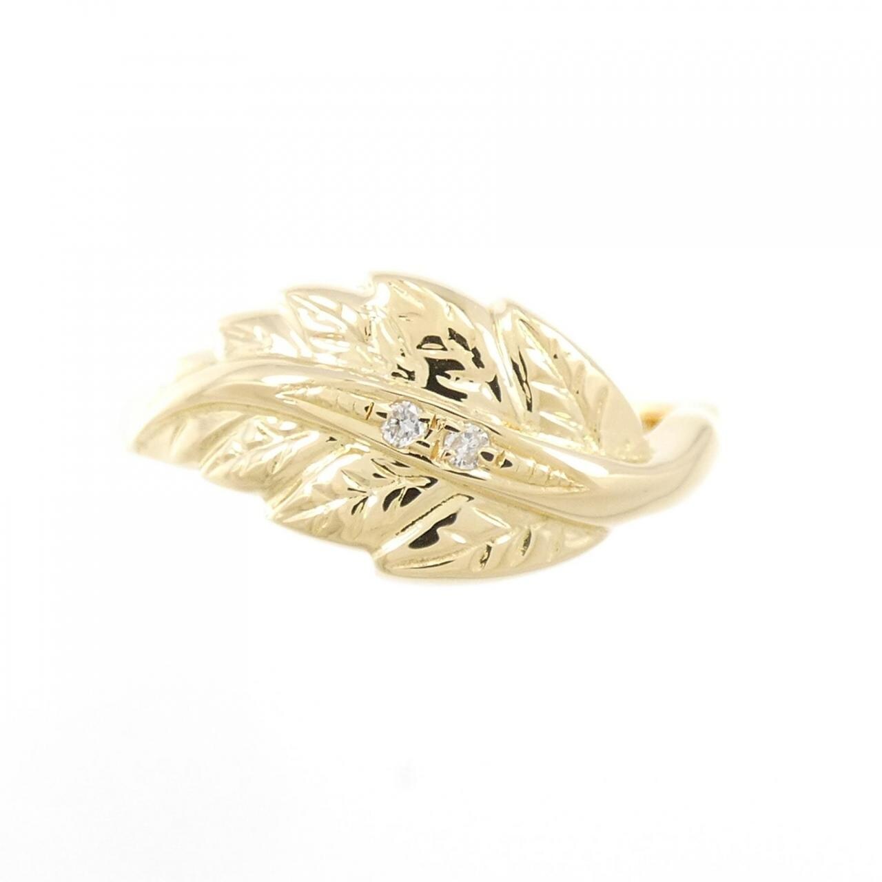 K18YG leaf Diamond ring