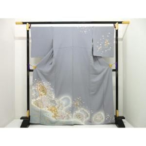 Homongi, Yuzen gold color processing, embroidered bokashi dyeing