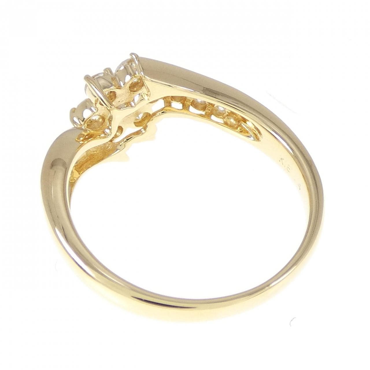 K18YG フラワー ダイヤモンド リング 0.50CT