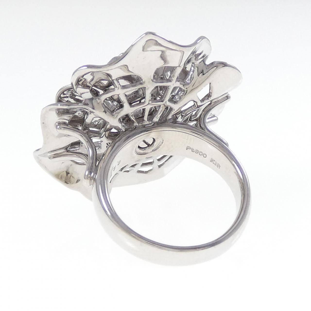 K18WG/PT900 ローズ ダイヤモンド リング 0.27CT