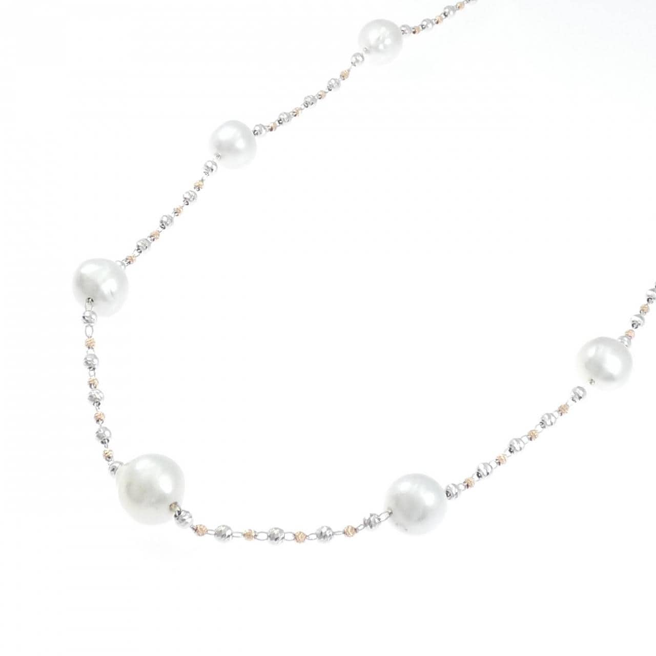 K18PG/K18WG 白蝶パール ネックレス