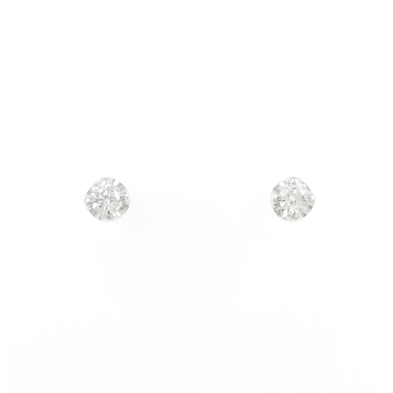 K10WG ソリティア ダイヤモンド ピアス