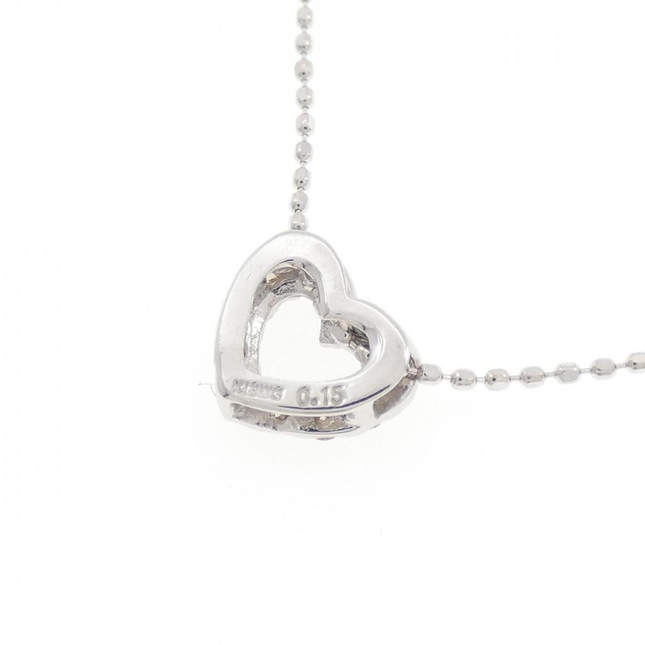 K18WG ハート ダイヤモンド ネックレス 0.15CT