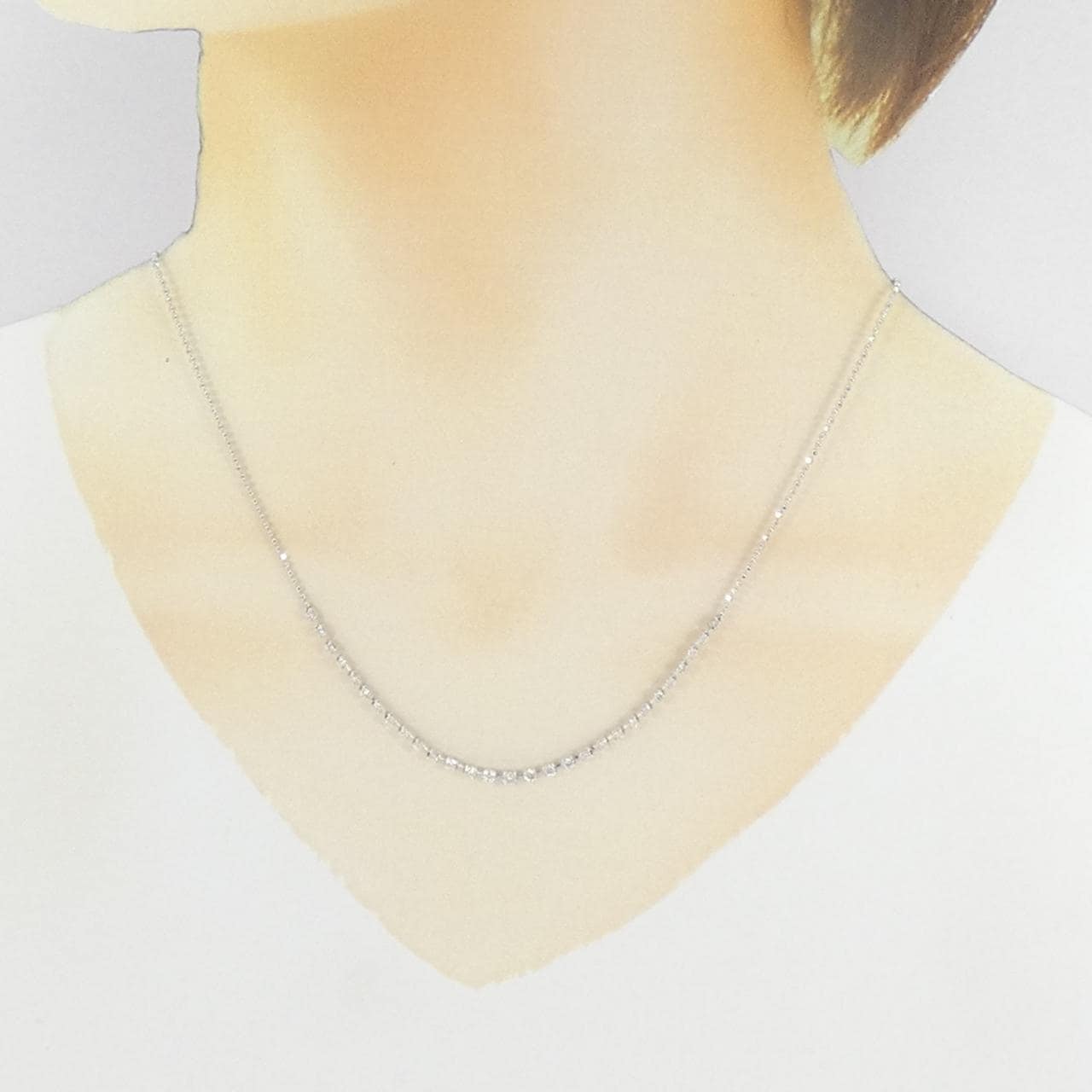 K18WG ダイヤモンド ネックレス 0.70CT