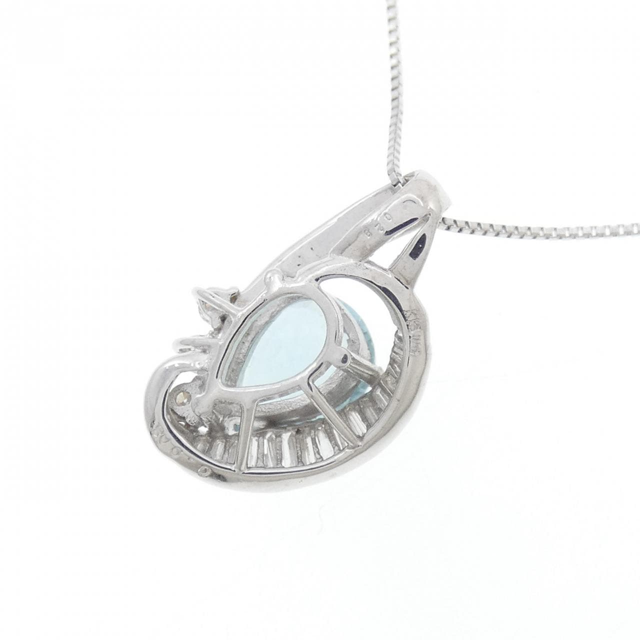 K18WG アクアマリン ネックレス 0.908CT