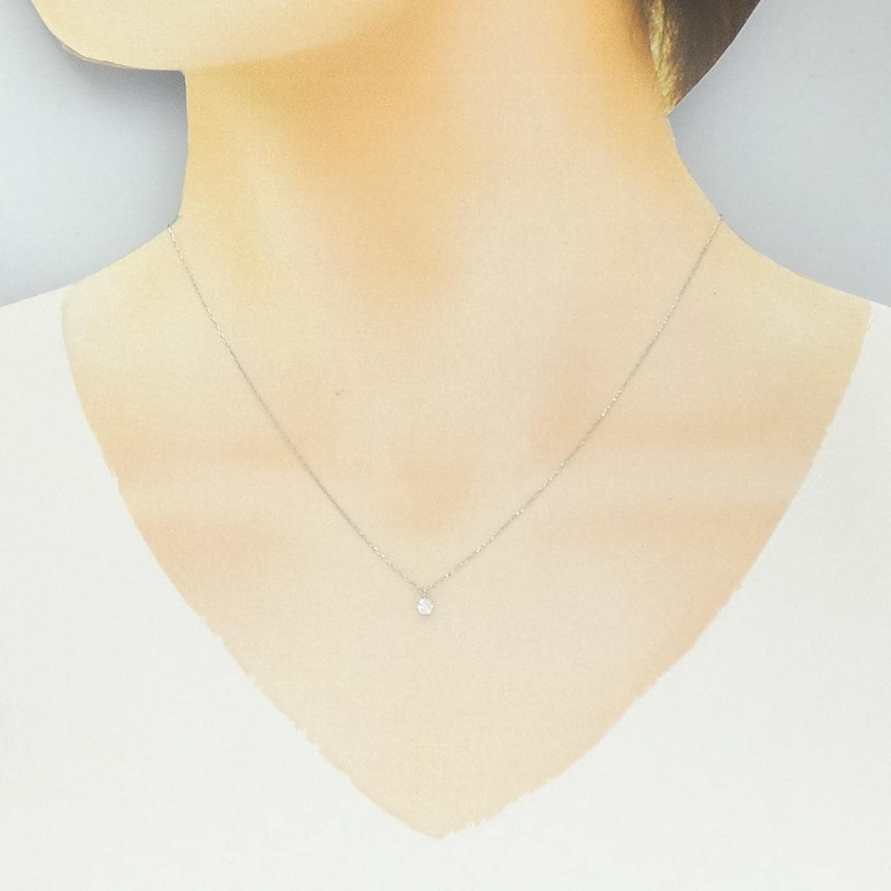 PT900单钻鑽石項鍊，0.10克拉