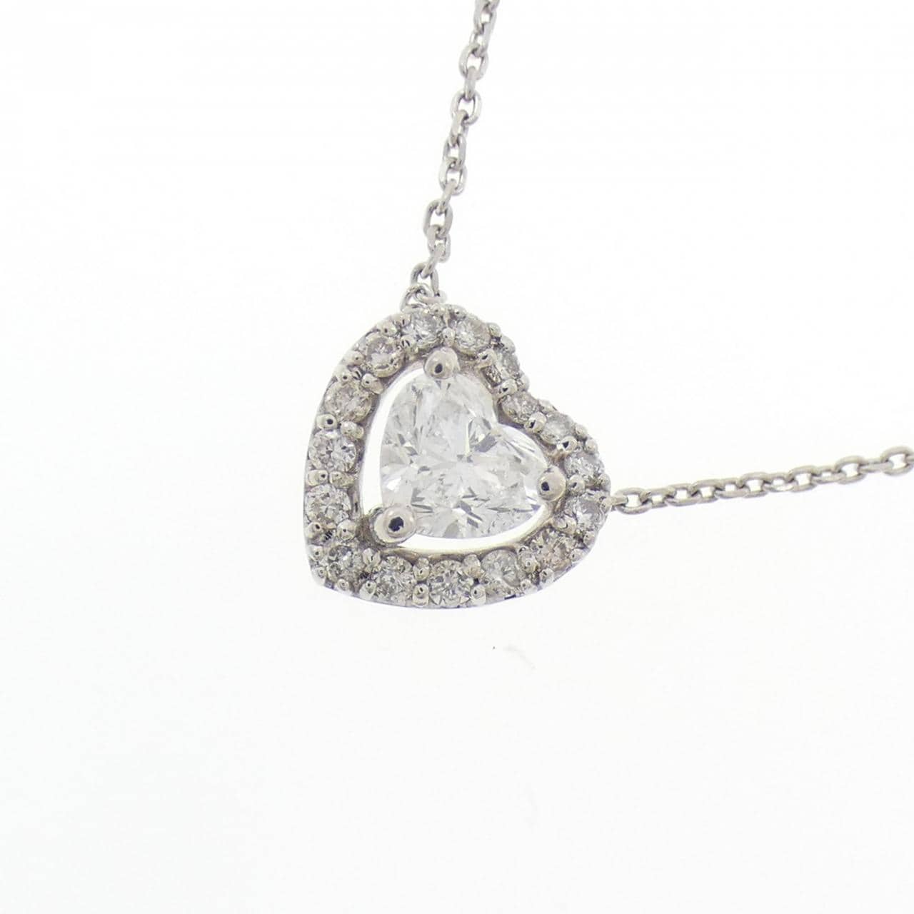 PT900/PT850 ハート ダイヤモンド ネックレス 0.40CT