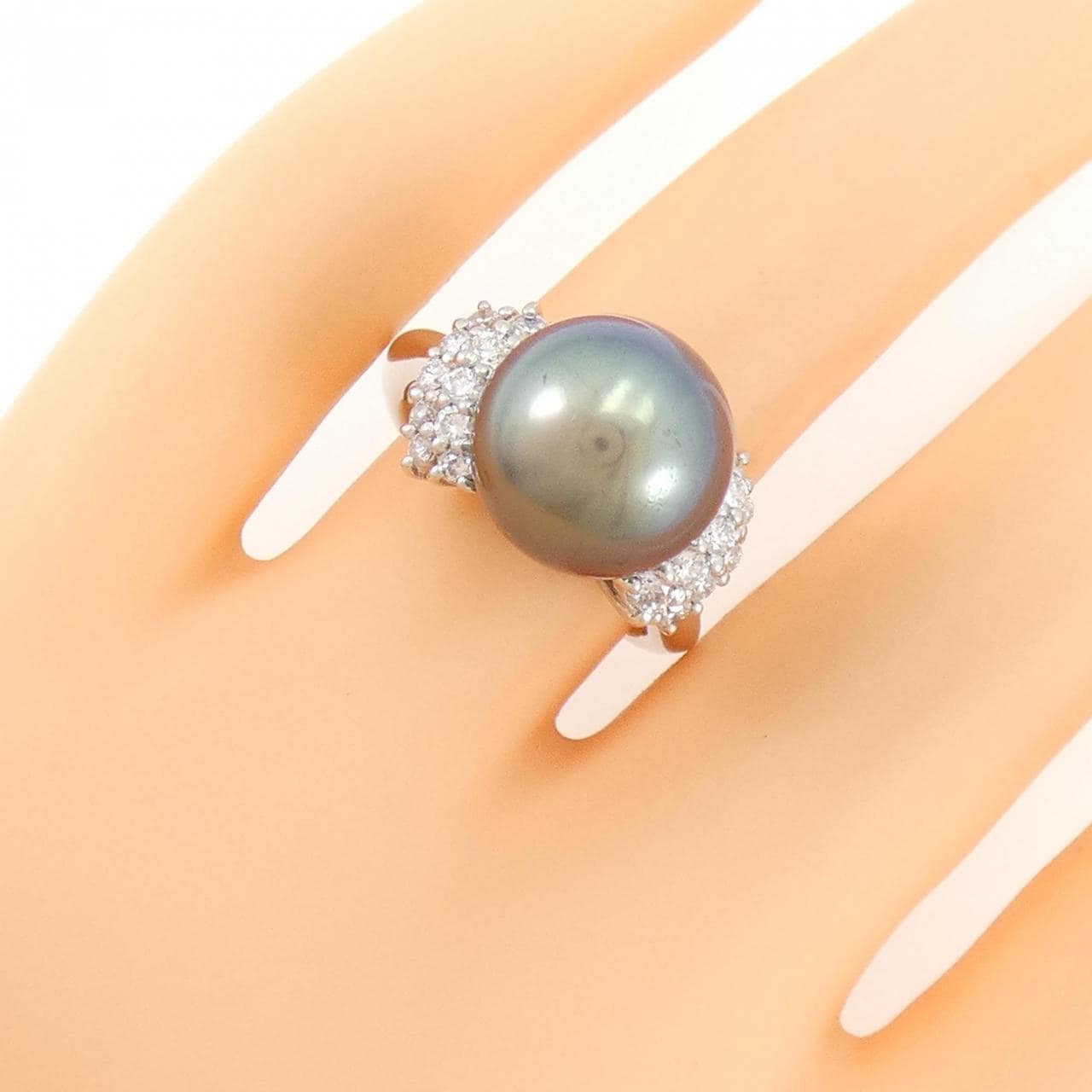 PT Black Butterfly Pearl Ring 11.8mm