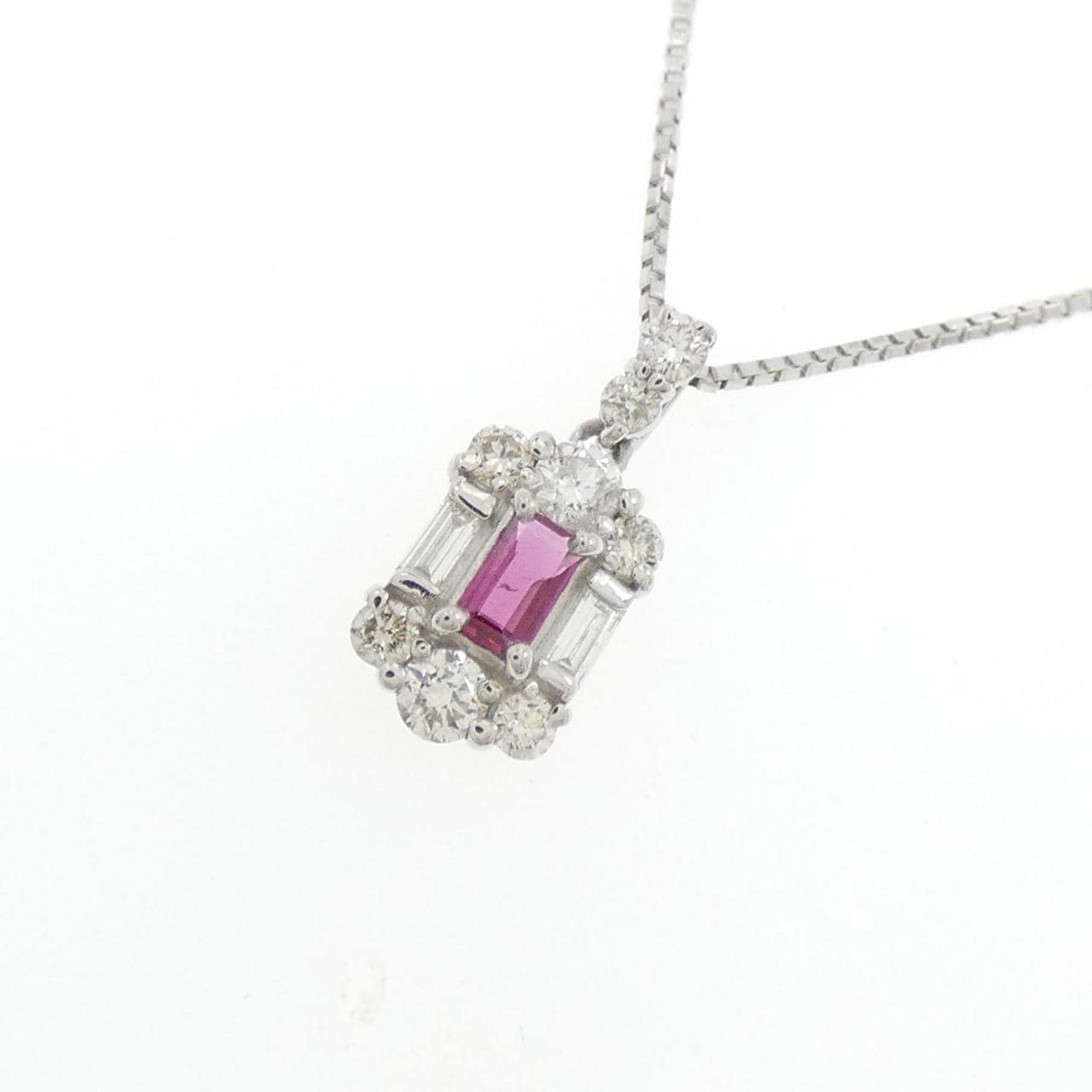 【新品】PT ルビー ネックレス 0.05CT