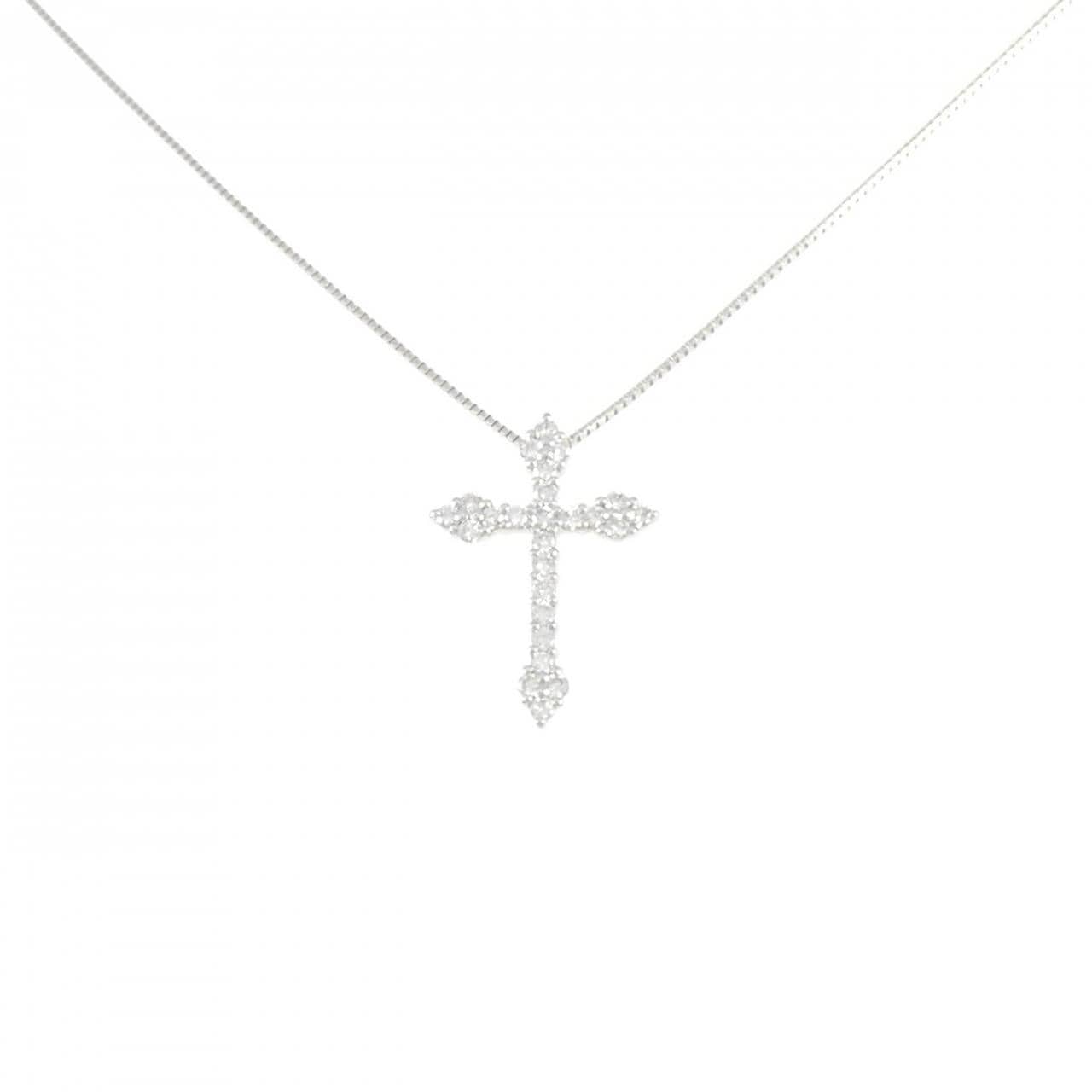 PT900/PT850 クロス ダイヤモンド ネックレス 0.35CT