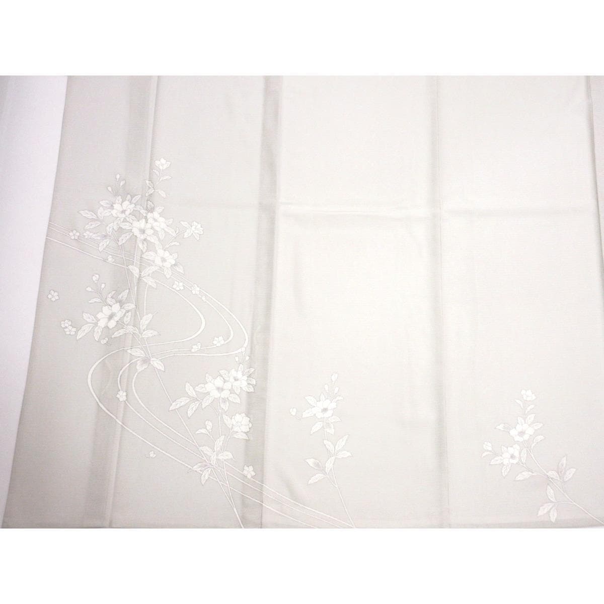 【新品】単衣　駒絽訪問着　友禅銀彩加工