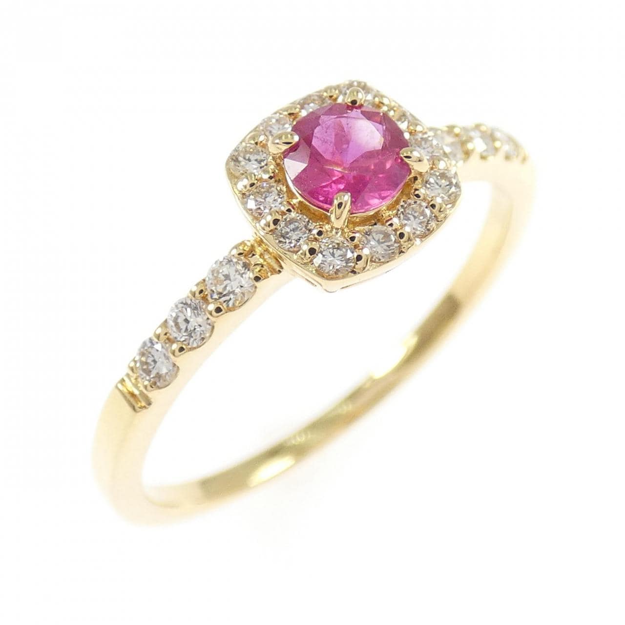 K18YG ルビー リング 0.23CT