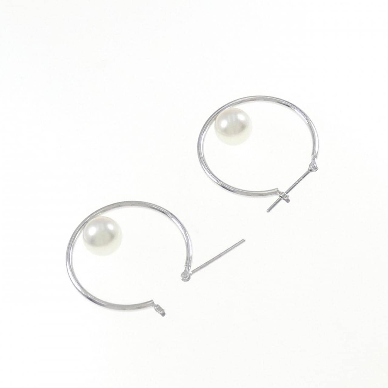 K18WG Akoya pearl earrings 7.7mm