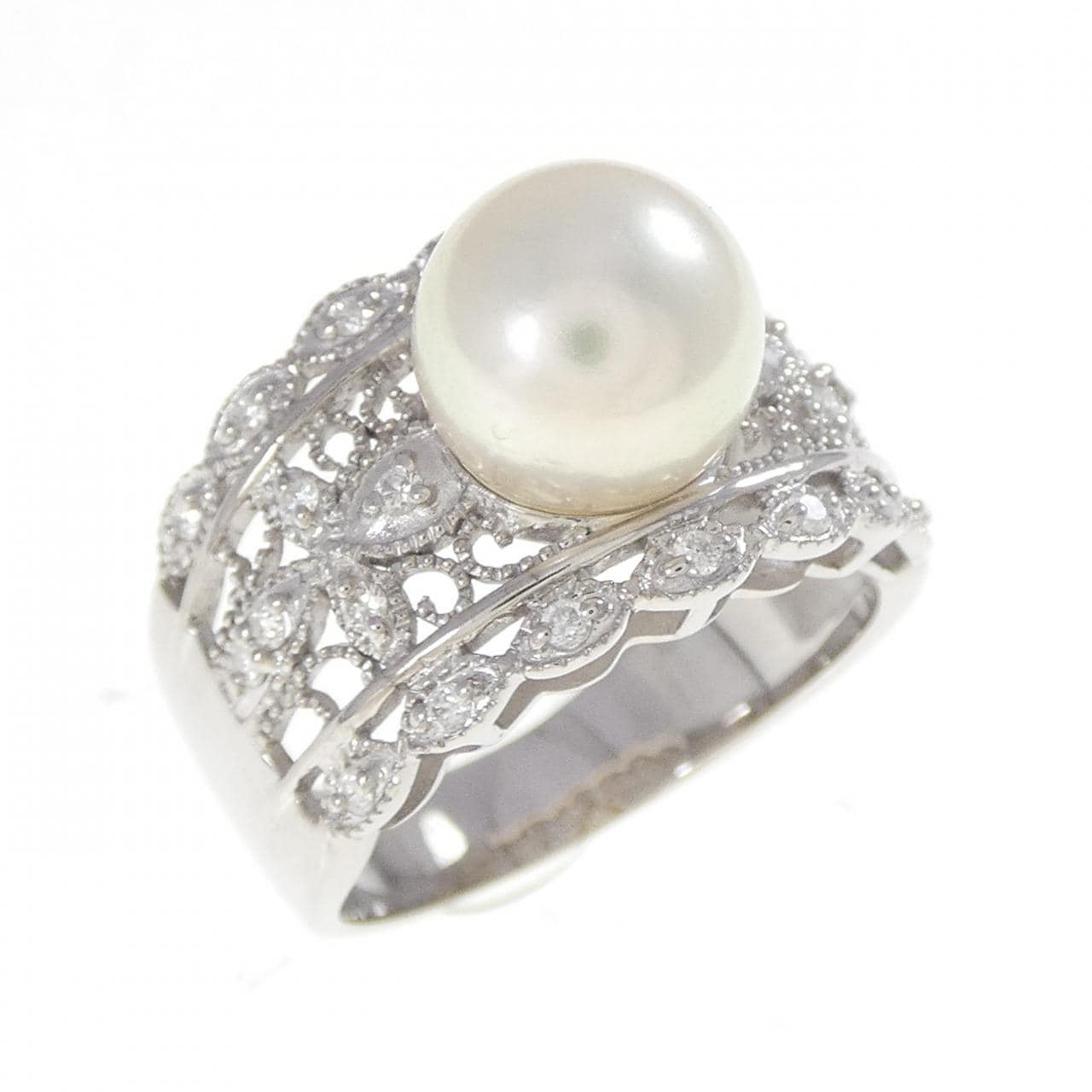 K18WG アコヤパール リング 8.6mm