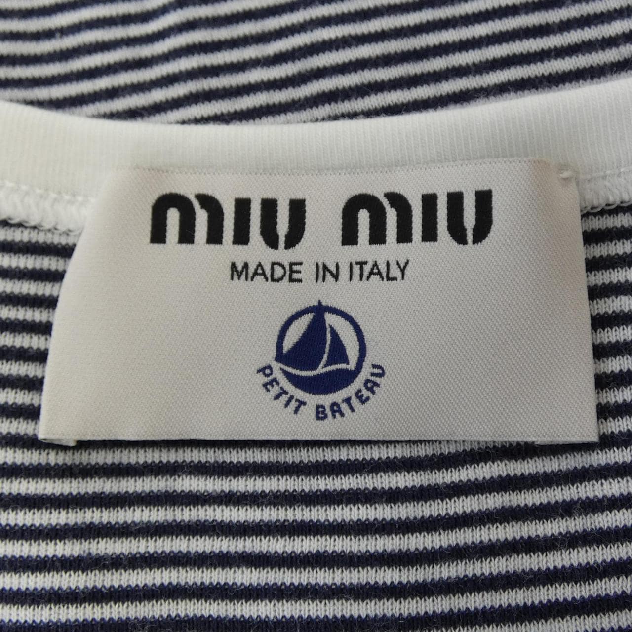 ミュウミュウ MIU MIU PETIT BATEAU リブジャージーTシャツ MJN563 SOOO 161J Tシャツ