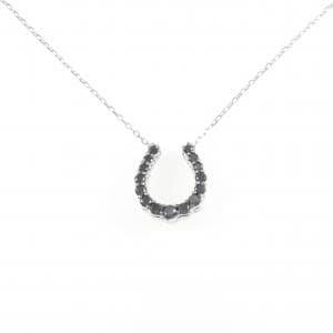 K18WG ホースシュー ダイヤモンド ネックレス 0.50CT
