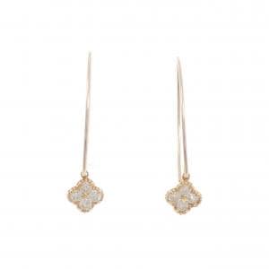 K18PG フラワー ダイヤモンド ピアス 0.42CT