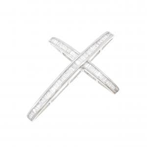 K18WG クロス ダイヤモンド ペンダント 1.00CT