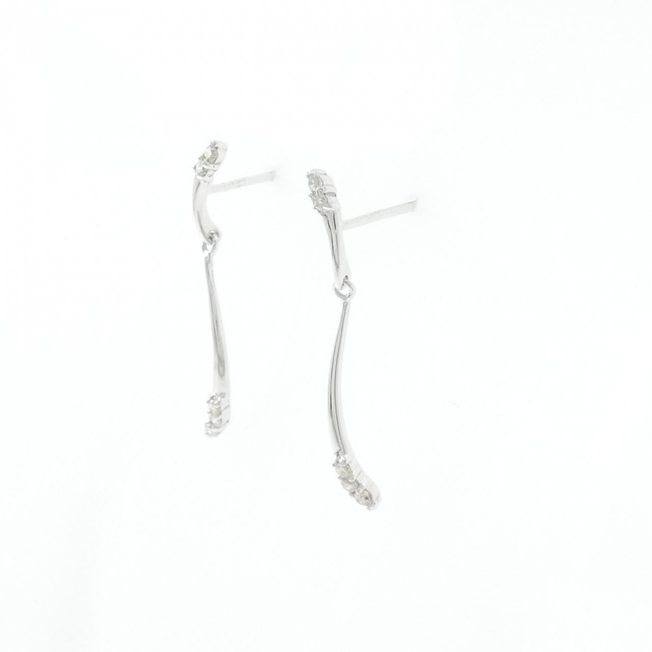 K14WG ダイヤモンド ピアス 0.10CT