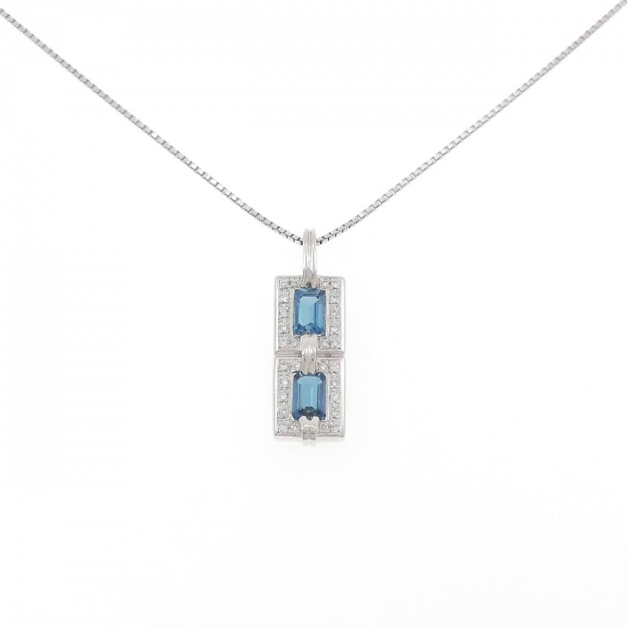 PT900/PT850 ブルートパーズ ネックレス 1.32CT