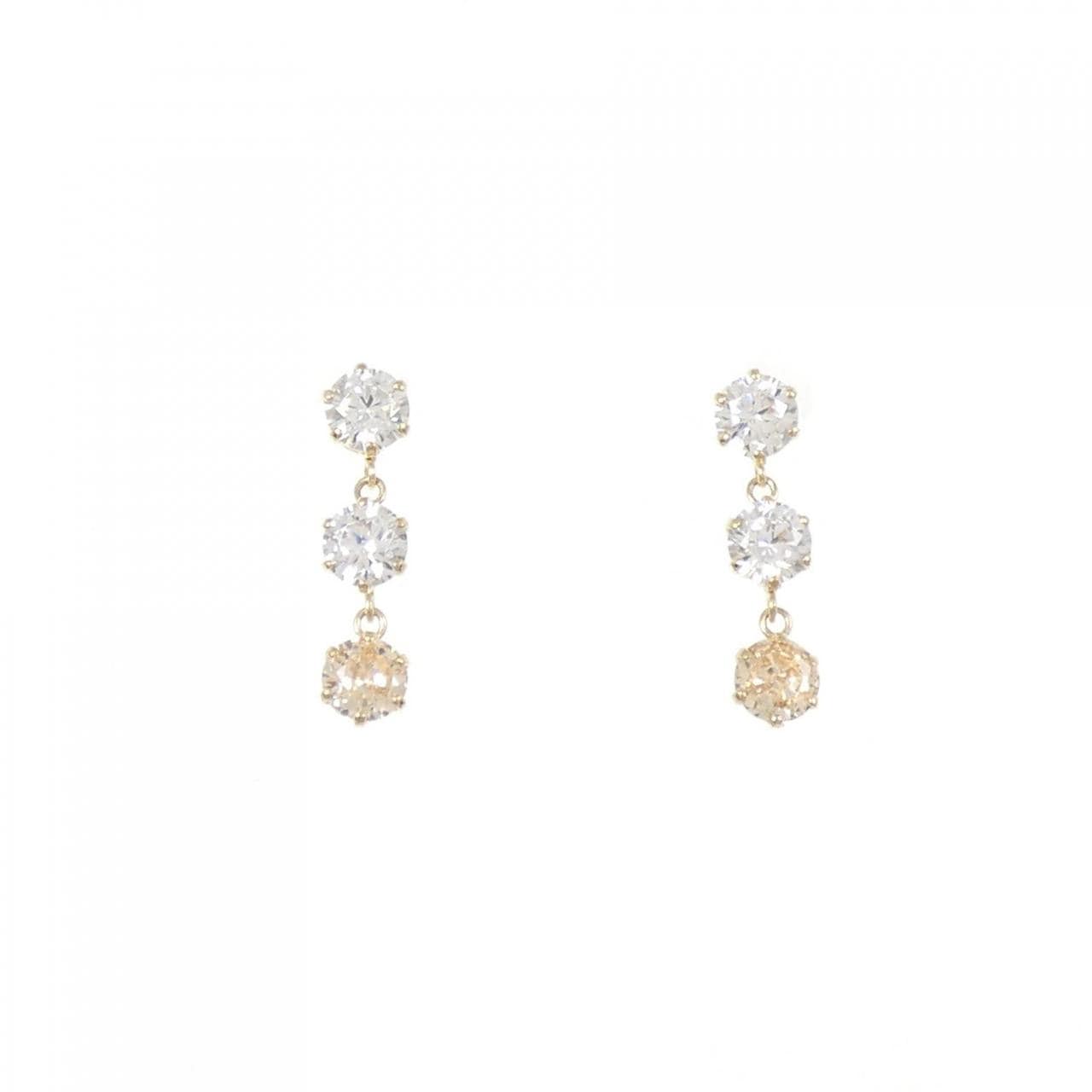 K10YG キュービック ピアス