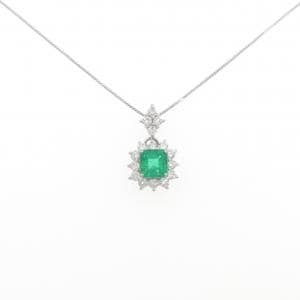 PT900/PT850 エメラルド ネックレス 0.88CT