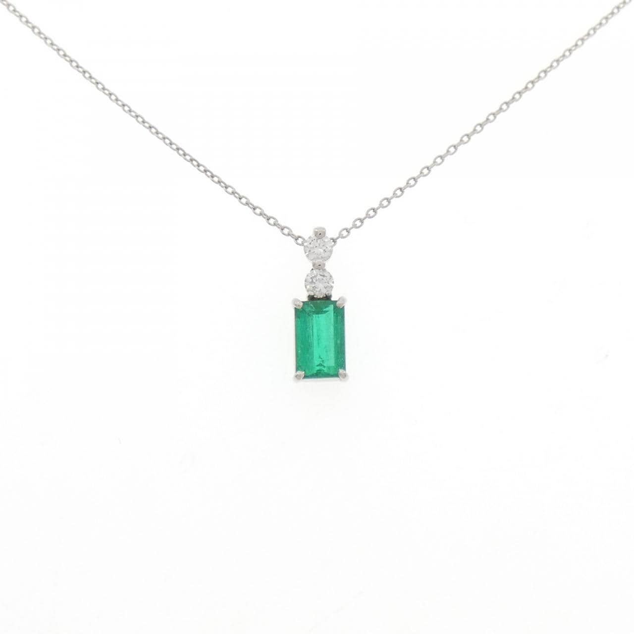 PT900/PT850 エメラルド ネックレス 0.64CT