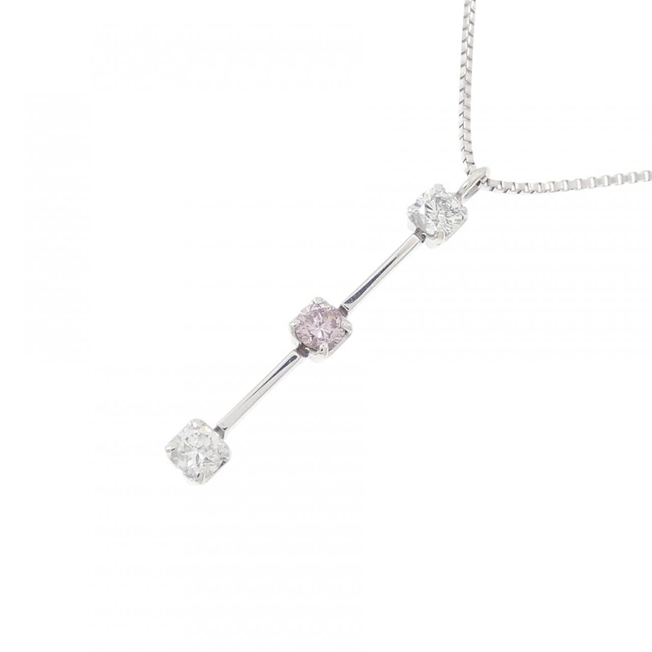 K18WG ダイヤモンド ネックレス 0.130CT