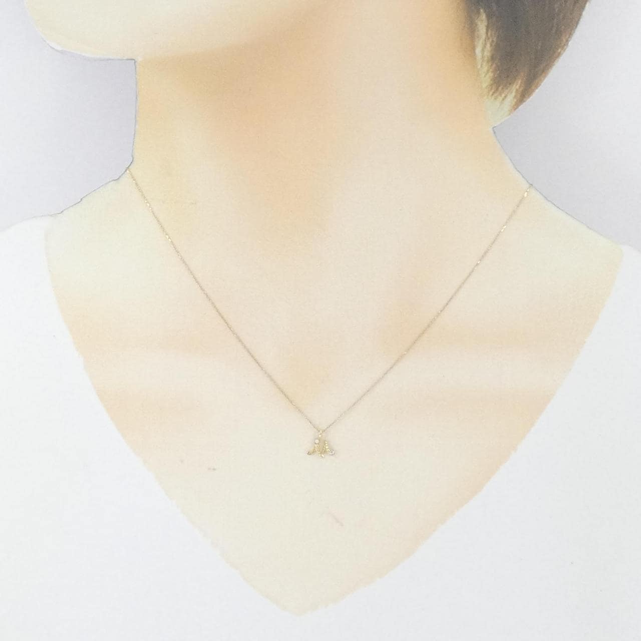 K10YG 首字母 M Akoya珍珠項鍊