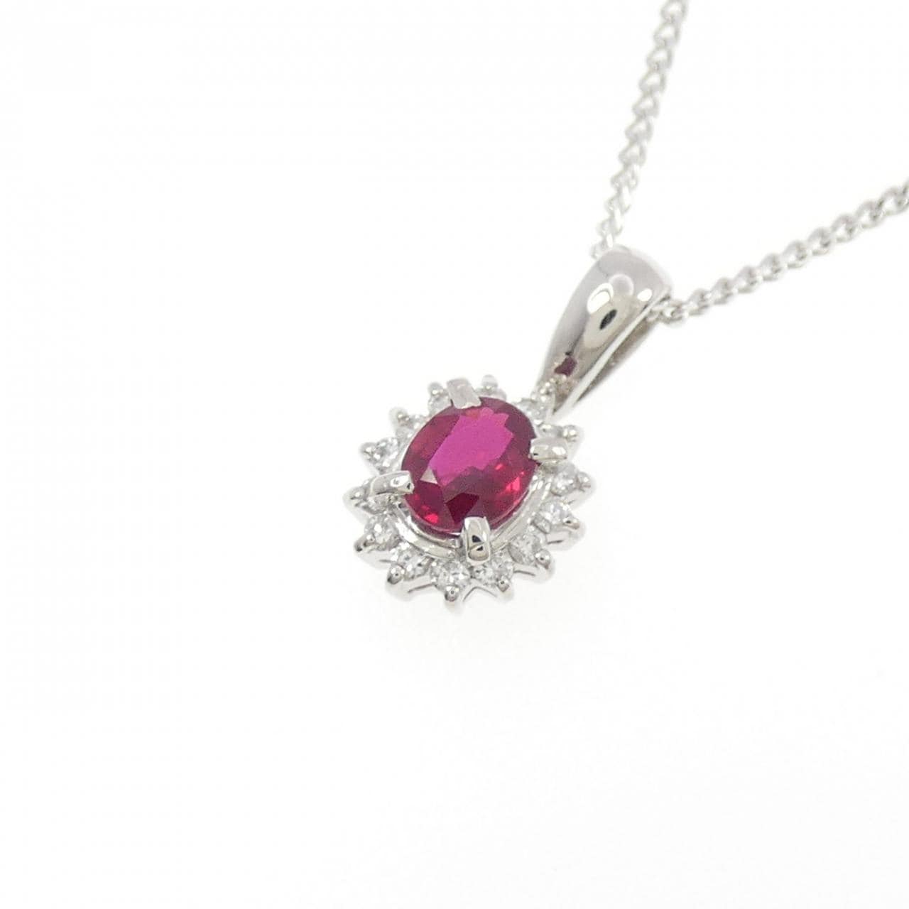 PT900/PT850 ルビー ネックレス 0.33CT
