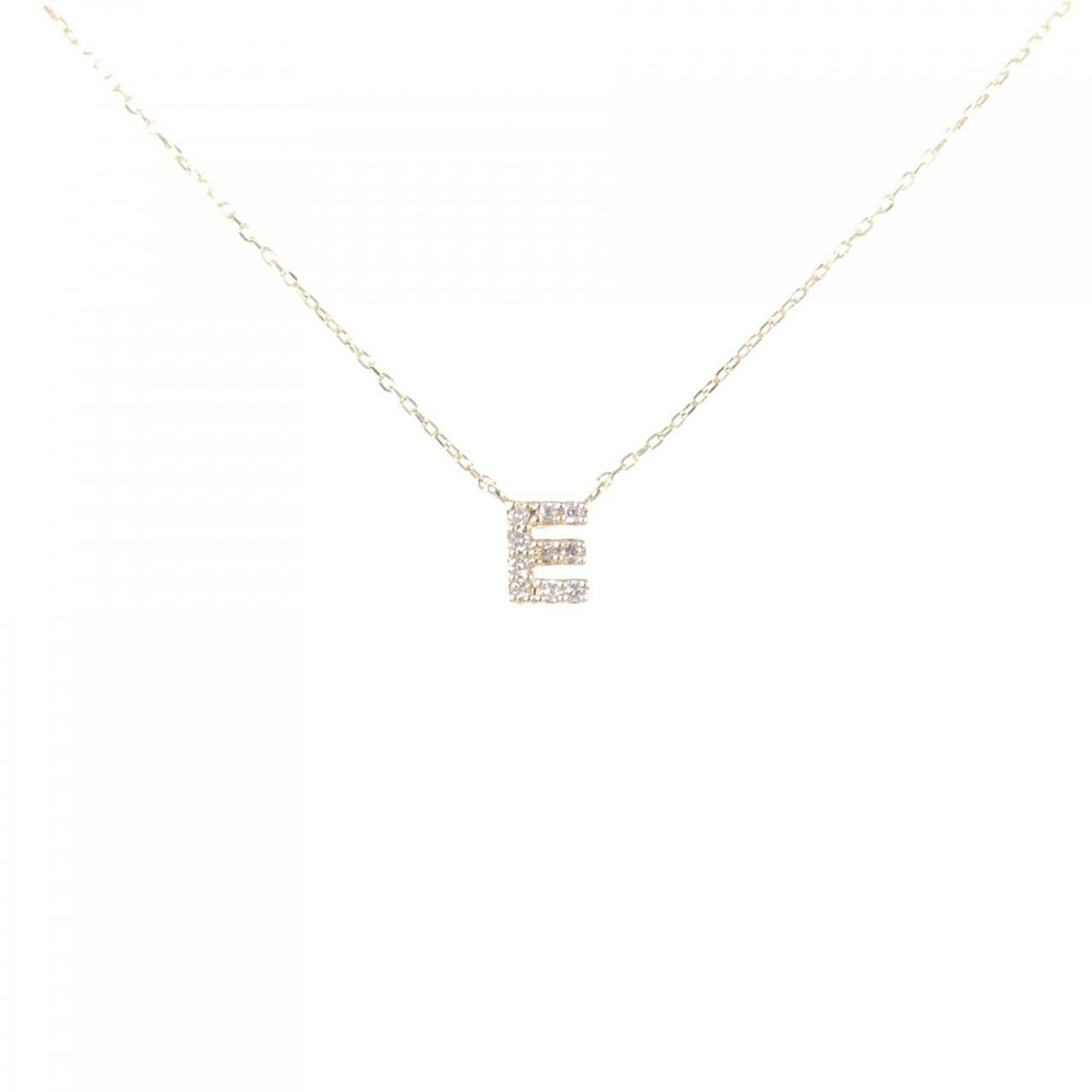 K10YG イニシャルE ダイヤモンド ネックレス 0.04CT
