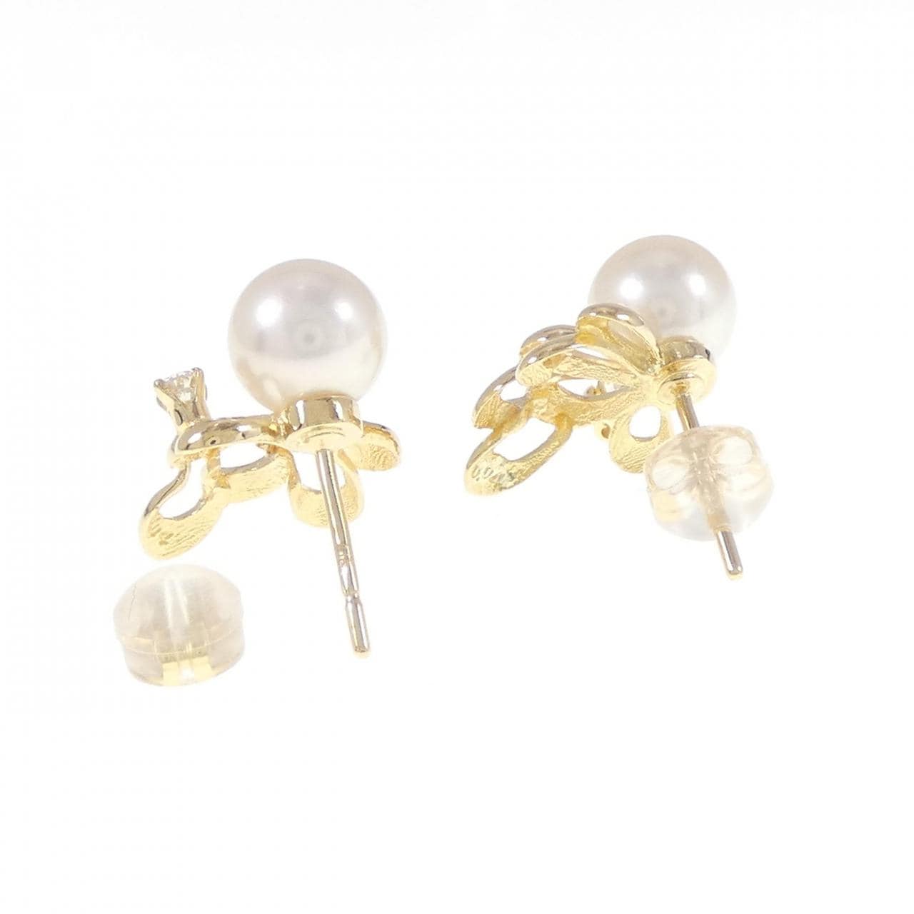 K18YG Akoya pearl earrings 7.3mm