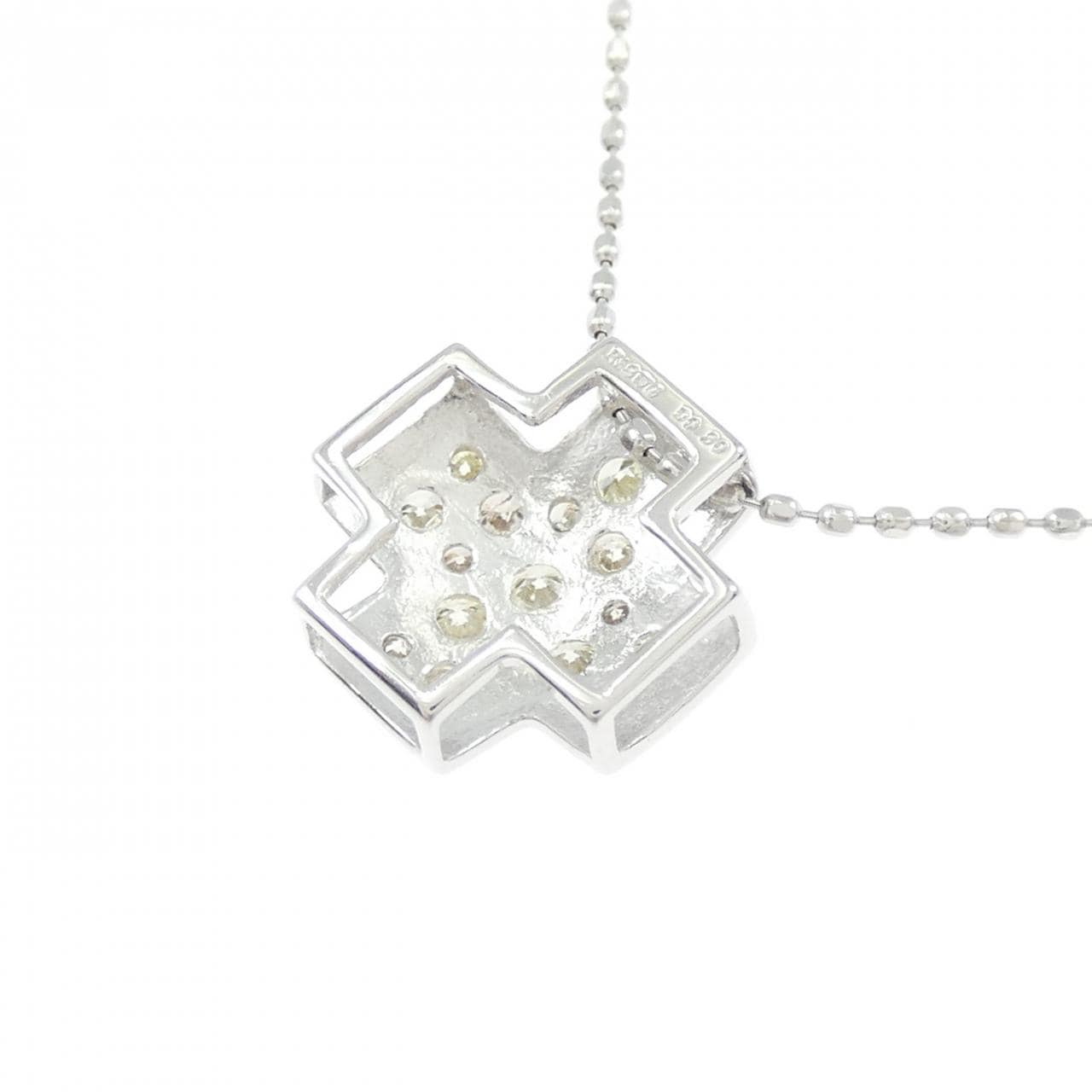 K18WG クロス ダイヤモンド ネックレス 0.50CT