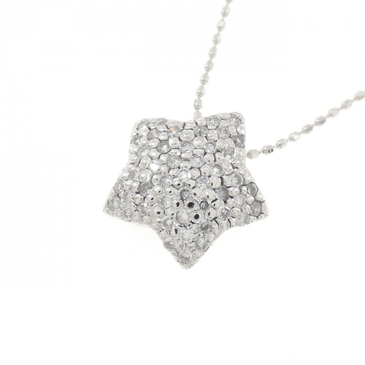K18WG スター ダイヤモンド ネックレス 0.30CT