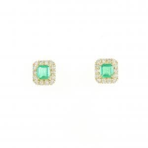 【新品】K18YG エメラルド ピアス 0.27CT