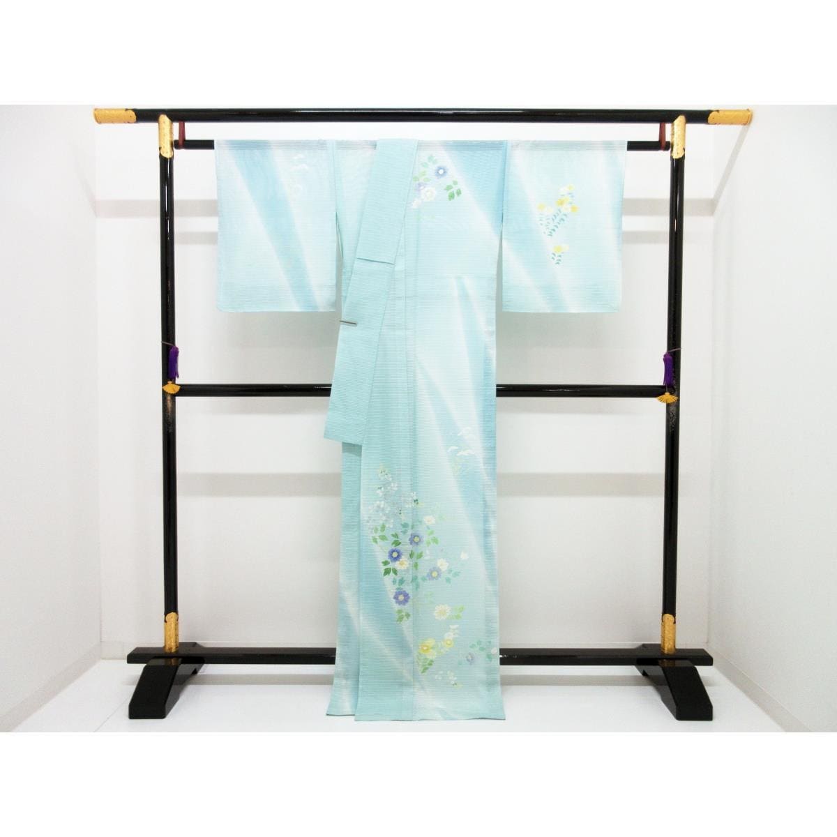 【新品】単衣　変わり絽織訪問着　友禅銀彩加工