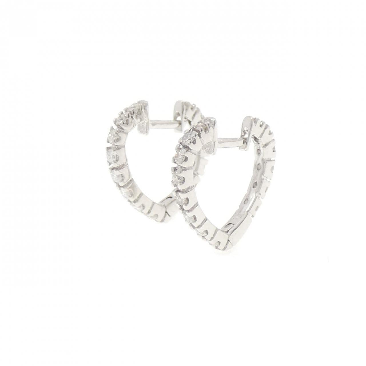 750WG ハート ダイヤモンド ピアス 0.35CT