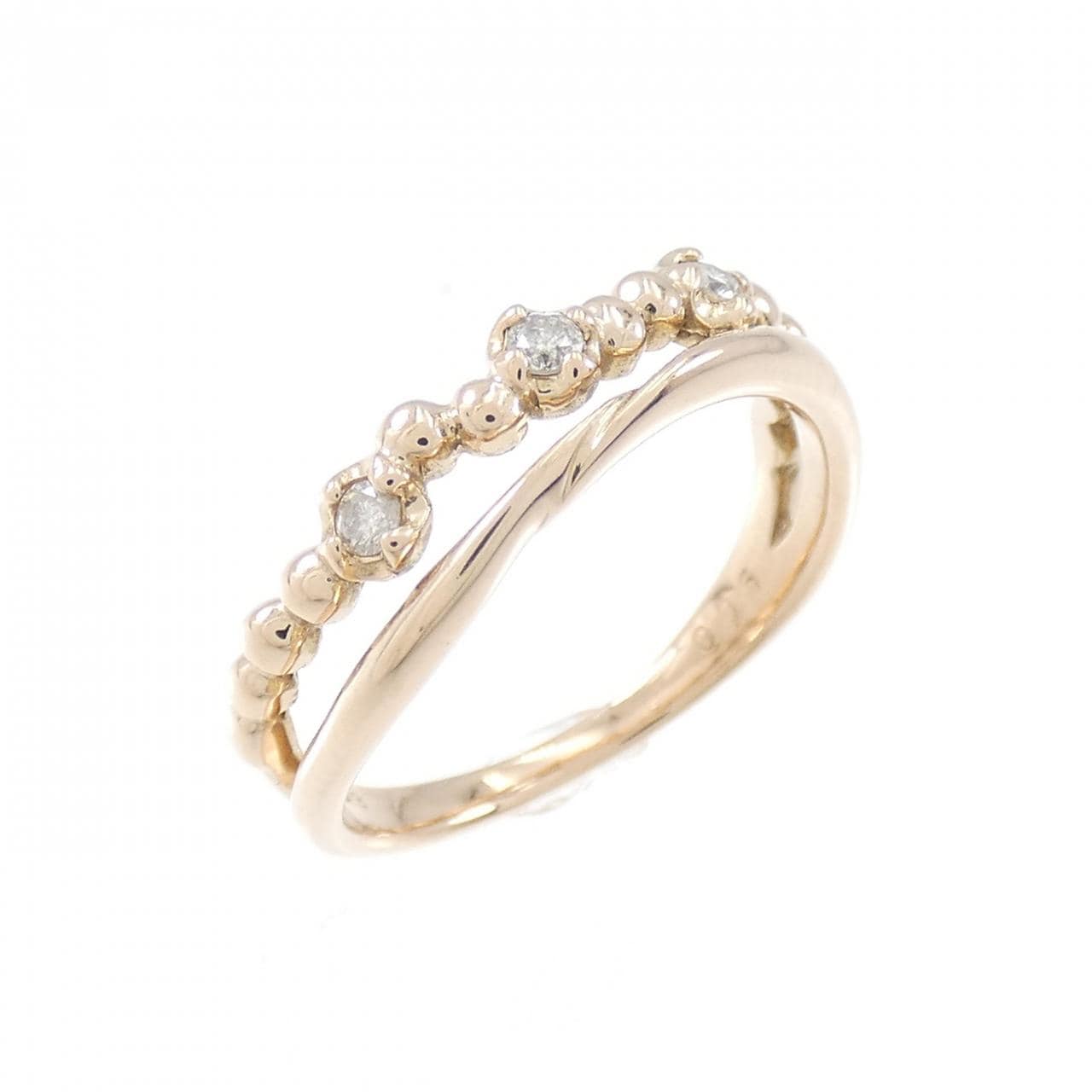 K18PG ダイヤモンド ピンキーリング 0.06CT