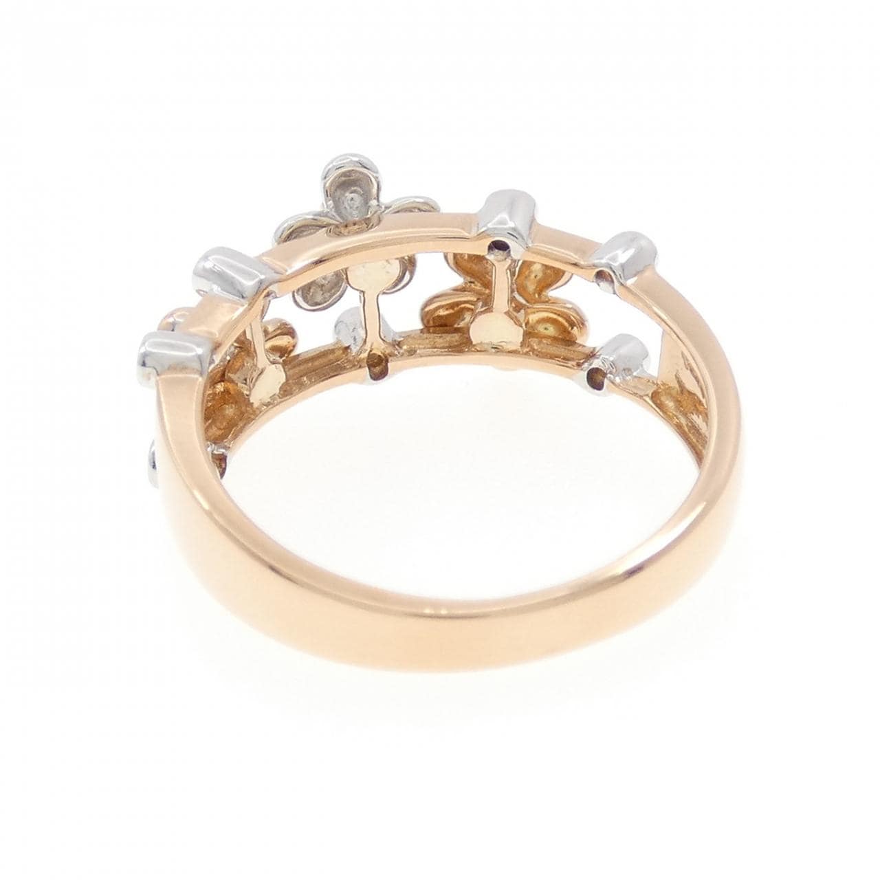 K18PG/K18WG フラワー ダイヤモンド リング 0.08CT
