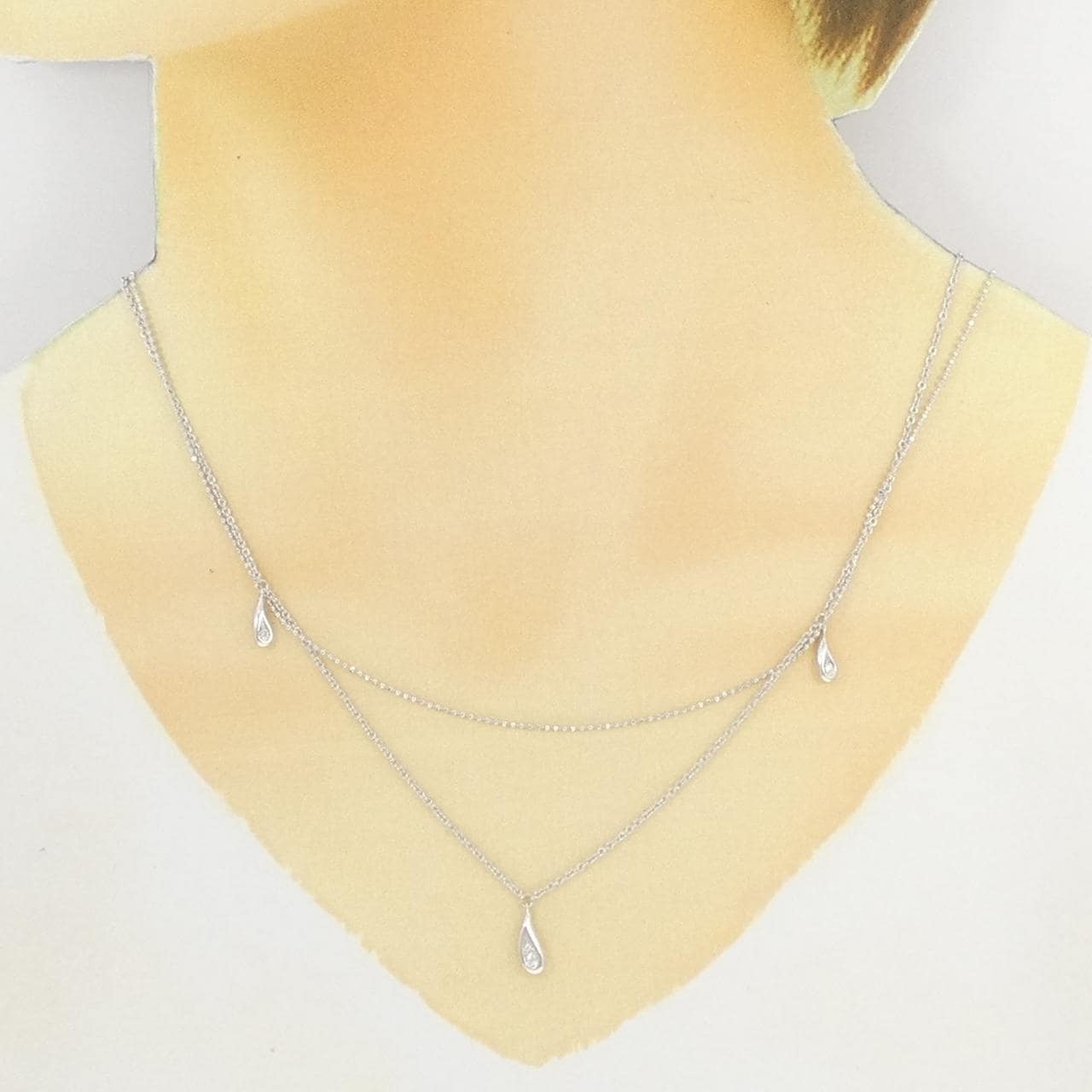 K18WG ダイヤモンド ネックレス 0.05CT